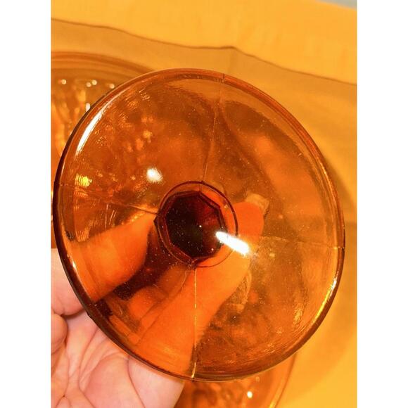 Vintage Indiana Glass Mt. Vernon Pattern Amber Glass Footed Cake/Pie Stand - Picture 4 of 5